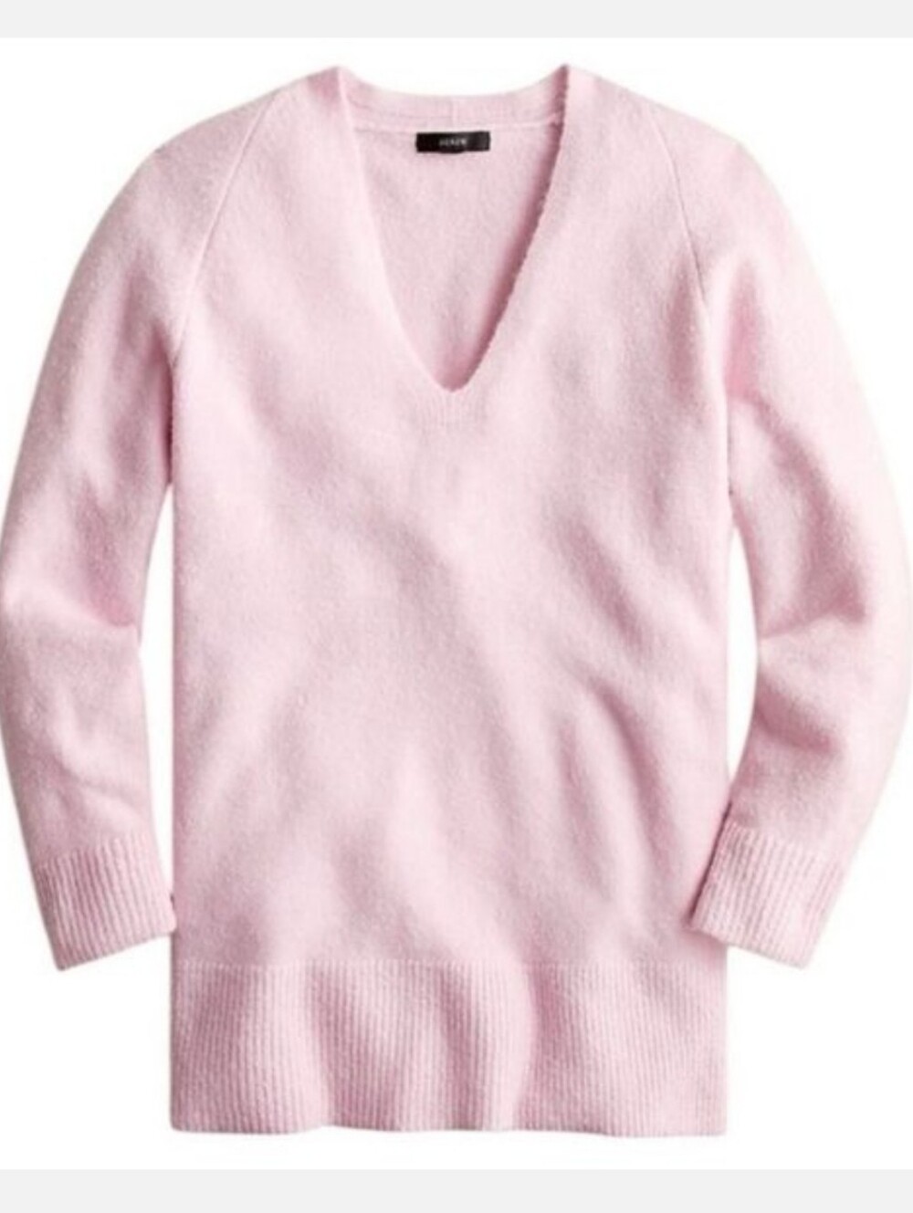 J. Crew Stretch Pink Wool V Neck Oversized Tunic Sweater XS
